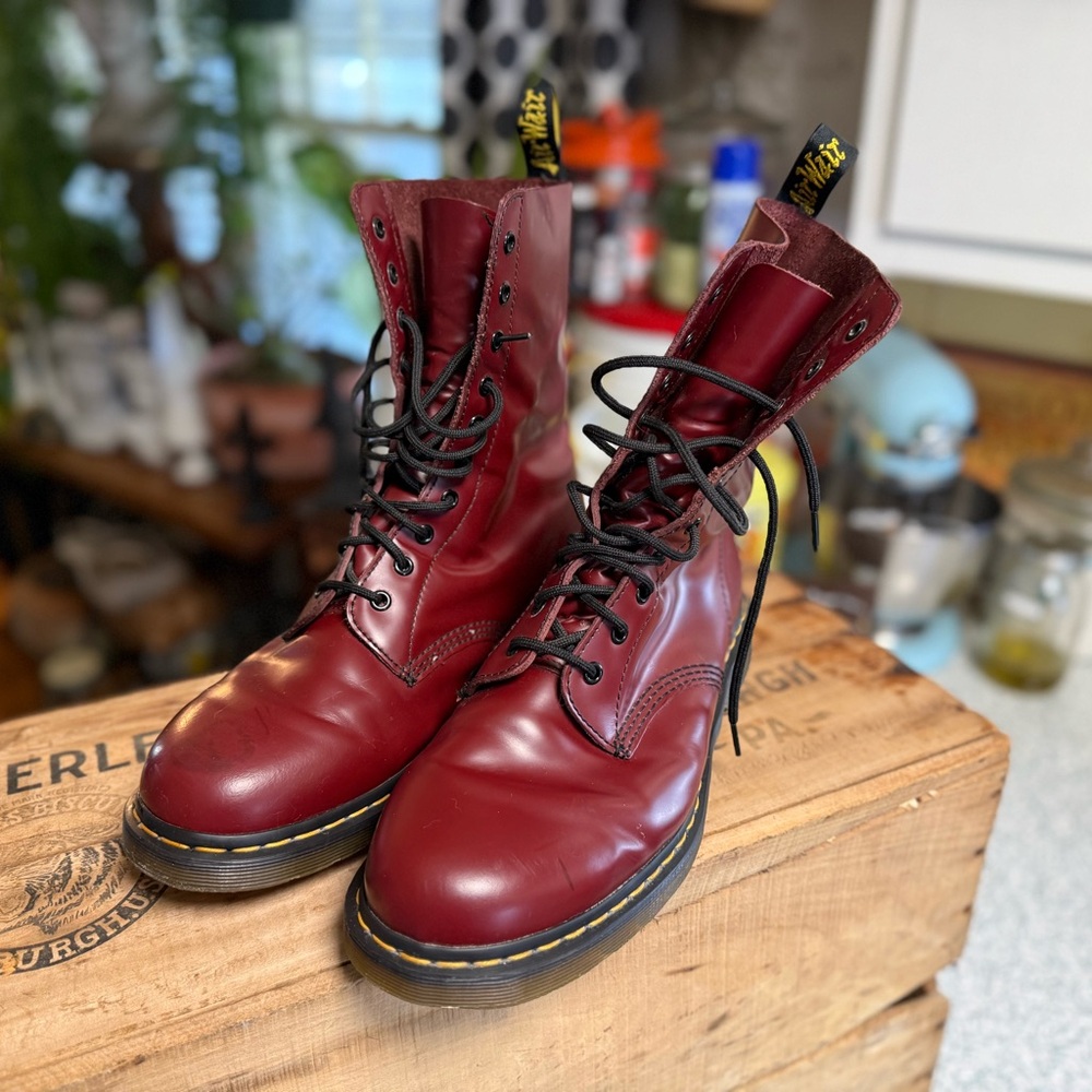 Dr. Martens Red Leather Boots
